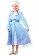 Costume Bambina Elsa con Parrucca Frozen 2 Taglia S Rubie's 300631-S