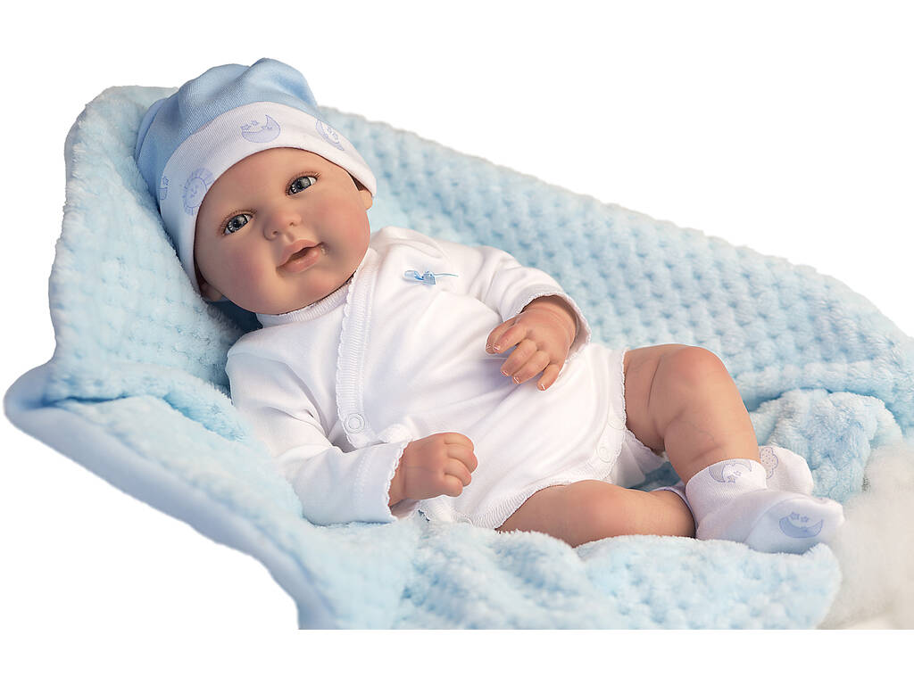 Bambola Bebè Reborn Blu Joel 45 cm. con Coperta Arias 98021