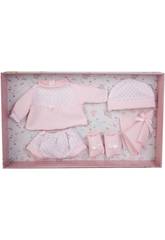 Robe Reborn Pois Roses 38-42 cm