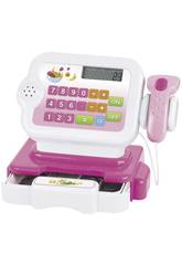 Caisse Enregistreuse Rose avec Calculatice, Scanner et Panier de la Menagère 5 Accessoires