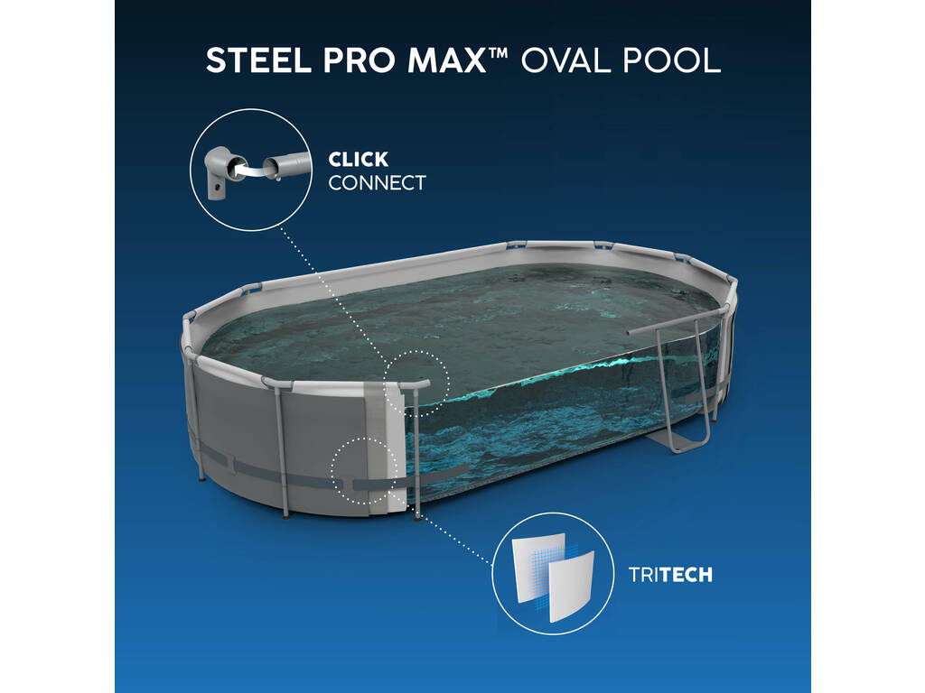 Abnehmbarer Power Steel Pool 549x274x122 cm. Bestway 56710