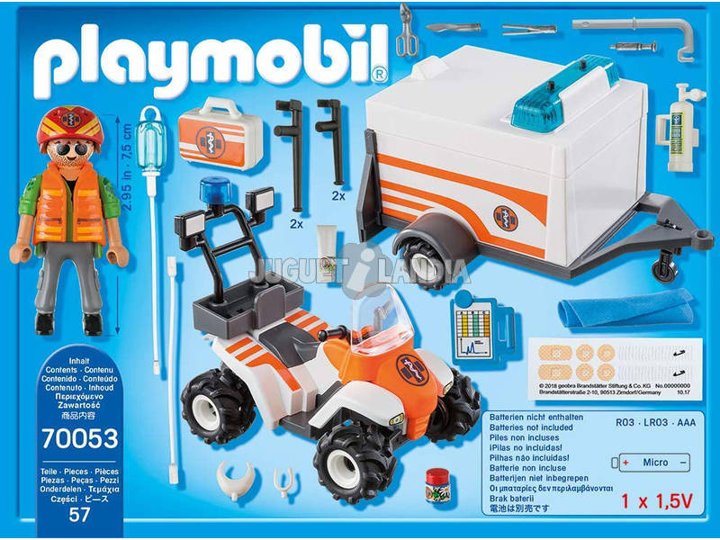 Playmobil Quad de Rescate con Remolque 70053