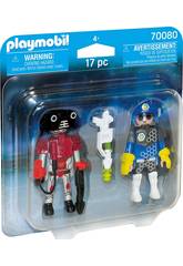 Playmobil Duopack Policier Spatial et Voleur 70080