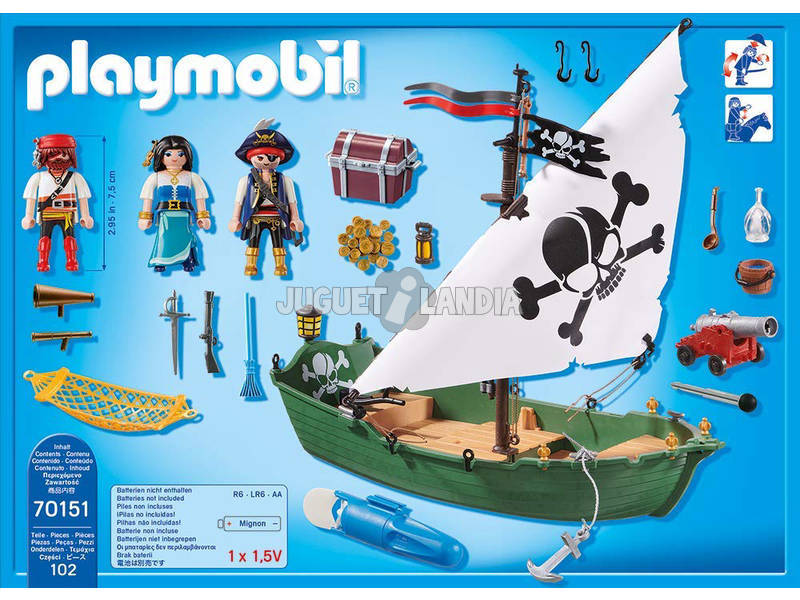 Playmobil Bateau Pirate avec Moteur Sous-marin 70151