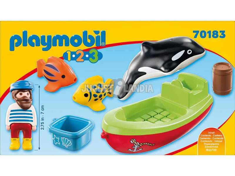 Playmobil 1,2,3 Pêcheur avec Bateau Playmobil 70183