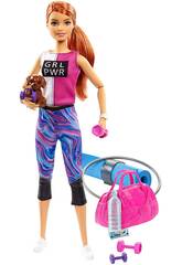 Barbie Benessere Palestra con Cane e gli Accessori Mattel GJG57