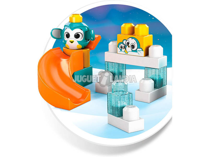 Mega Bloks Pinguino Lancia e Ruota Di Peek a Block Mattel GKX67