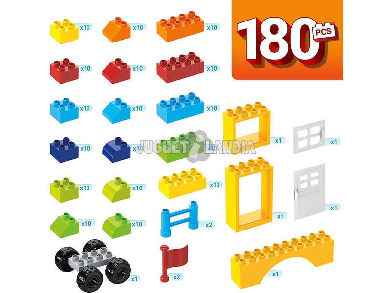 Mega Bloks Cubo Azul 180 Peças Mattel GJD22