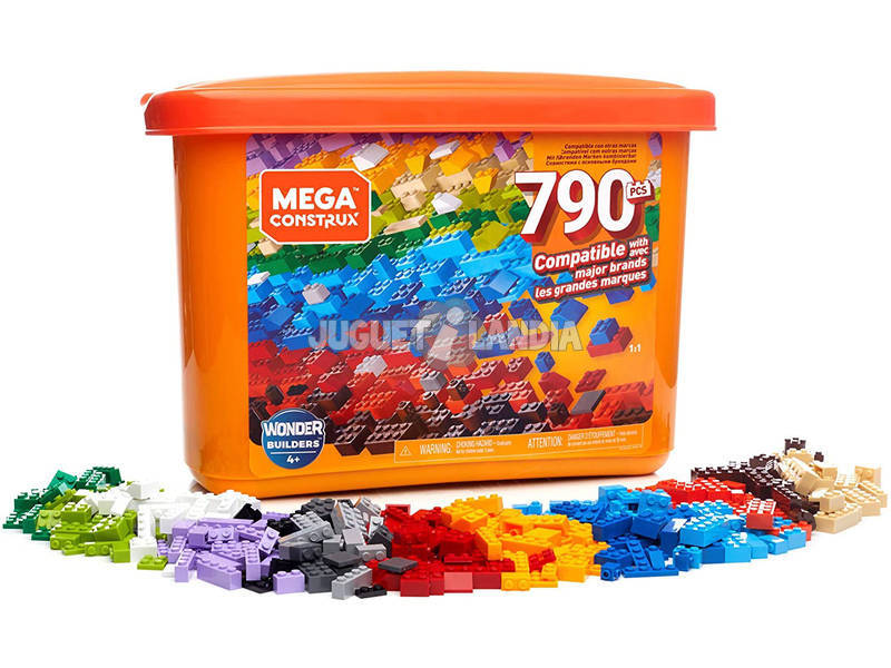 Mega Construx Builders Cubo Arancione 790 Pezzi Mattel GJD24