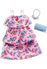 Completo Barbie Moda Look Vestito Fiori Mattel GHW80
