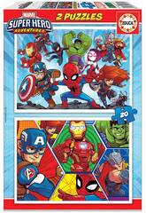 Puzzle 2x20 Marvel Super Heroe Adventures Educa 18648