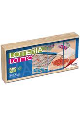 Bingo Lotterie 48 Kartone Holzkiste Cayro 749