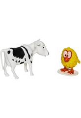 La Fattoria Di Zenon Pack 2 Figure Vaca Lola e Pollito Pio Bandai 82001