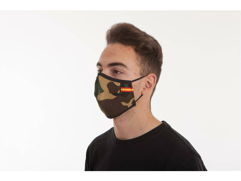 Máscara Higiénica Protectora 3 Filtros Lavável e Reutilizável Camuflagem Bandeira