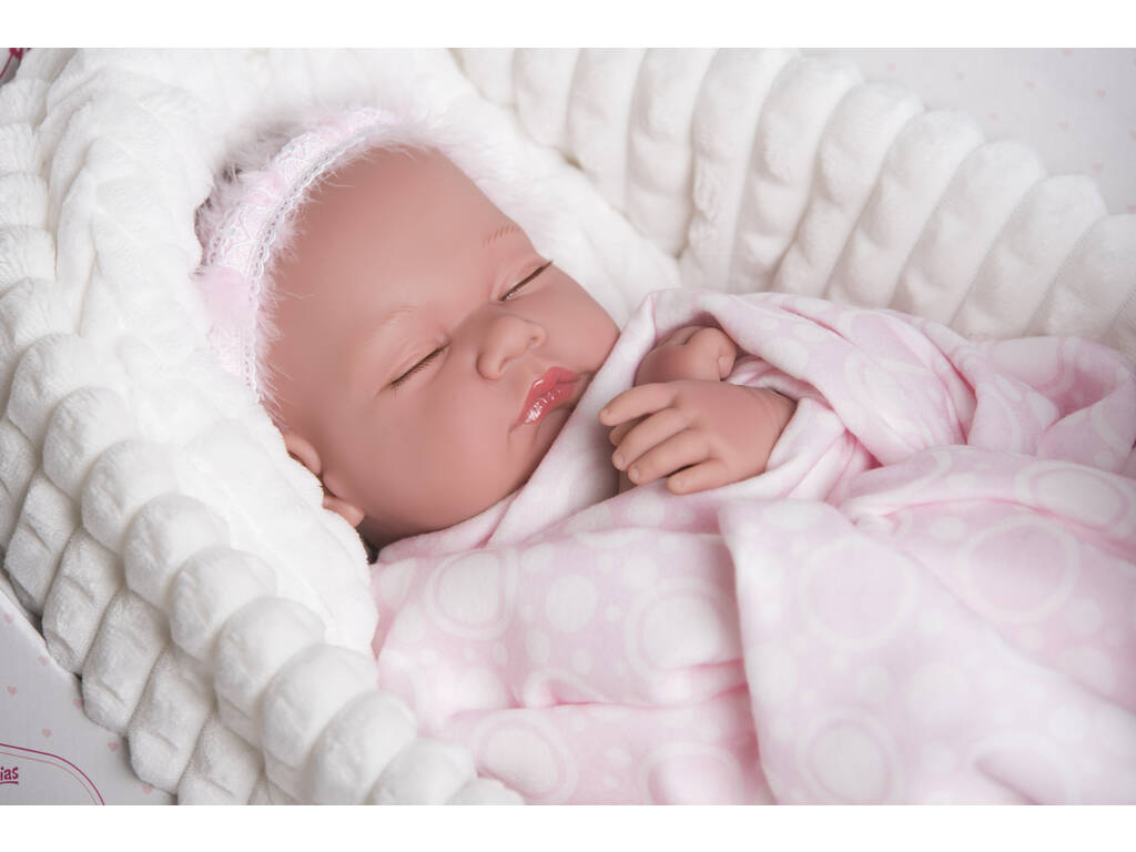Elegance Leo Rosa 40 cm. Puppe mit Babytragetasche und Decke Arias 65278