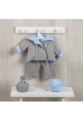 Robe Poupée 46 cm. Veste Réversible Grise/Céleste Asivil 3184081