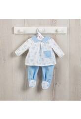 Vestido Mu�eca 43 cm. Pijama Animalitos Luna Celeste Asivil 3364390