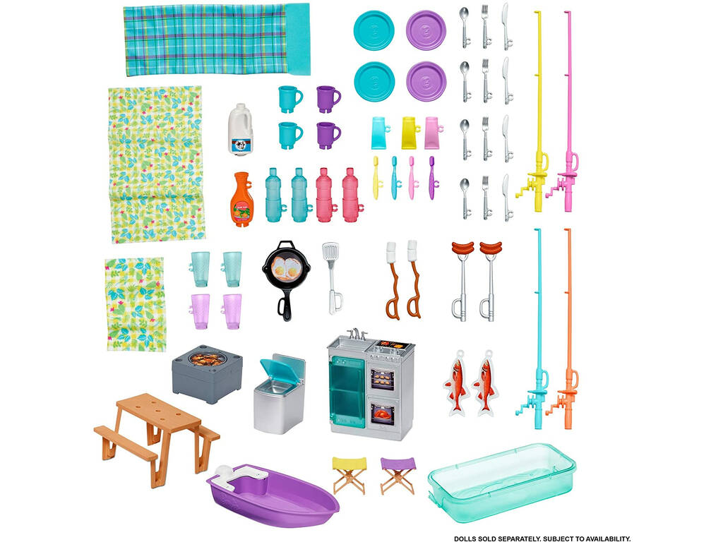 Barbie Camping-car avec des Accessoires Mattel GHL93