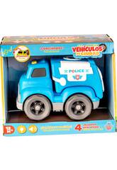 Stadtfahrzeug Polizeiwagen mit Lichtern und Geruschen