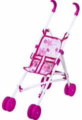 Charriot de Poupée en Rose et Blanc Pliant Rosa Toys 0102