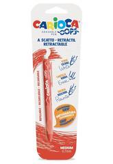 Blister 1 Stylo Oops à Bille Rechargeable Rouge Carioca 43042/03