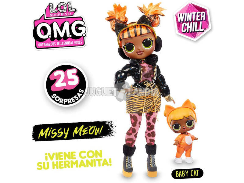 LOL Surprise OMG Serie Winter Chill Muñeca Missy Meow Giochi Preziosi LLUE4000