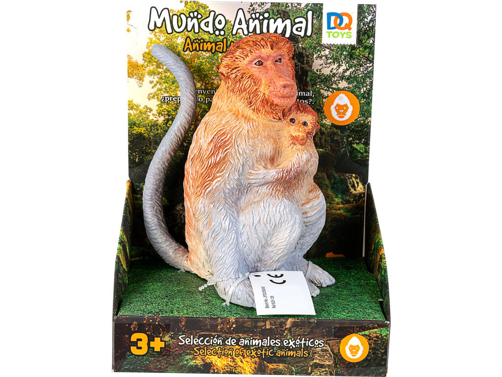Mondo Animale Figura Scimmia con Scimmietta 14 cm.