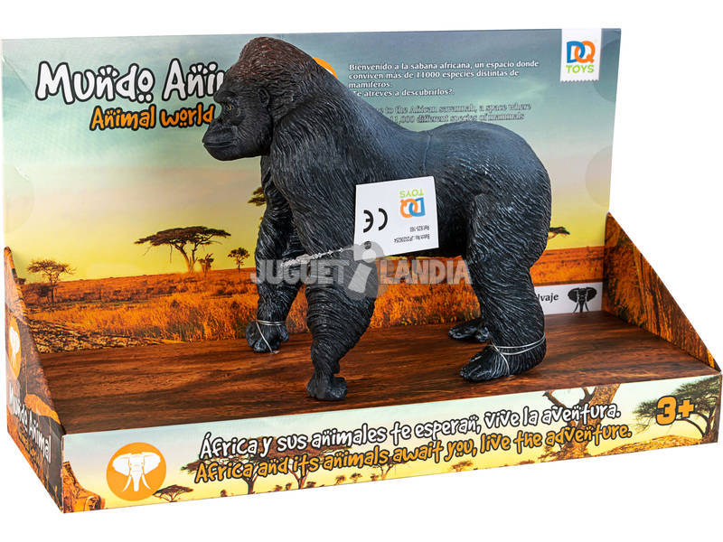 Mundo Animal Figura Gorila Preto 15 cm.