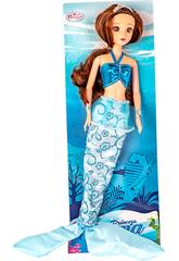 Muñeca Sirena 30 cm. Azul