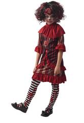 Creepy Clown-Mädchen-Kostüm Größe XL