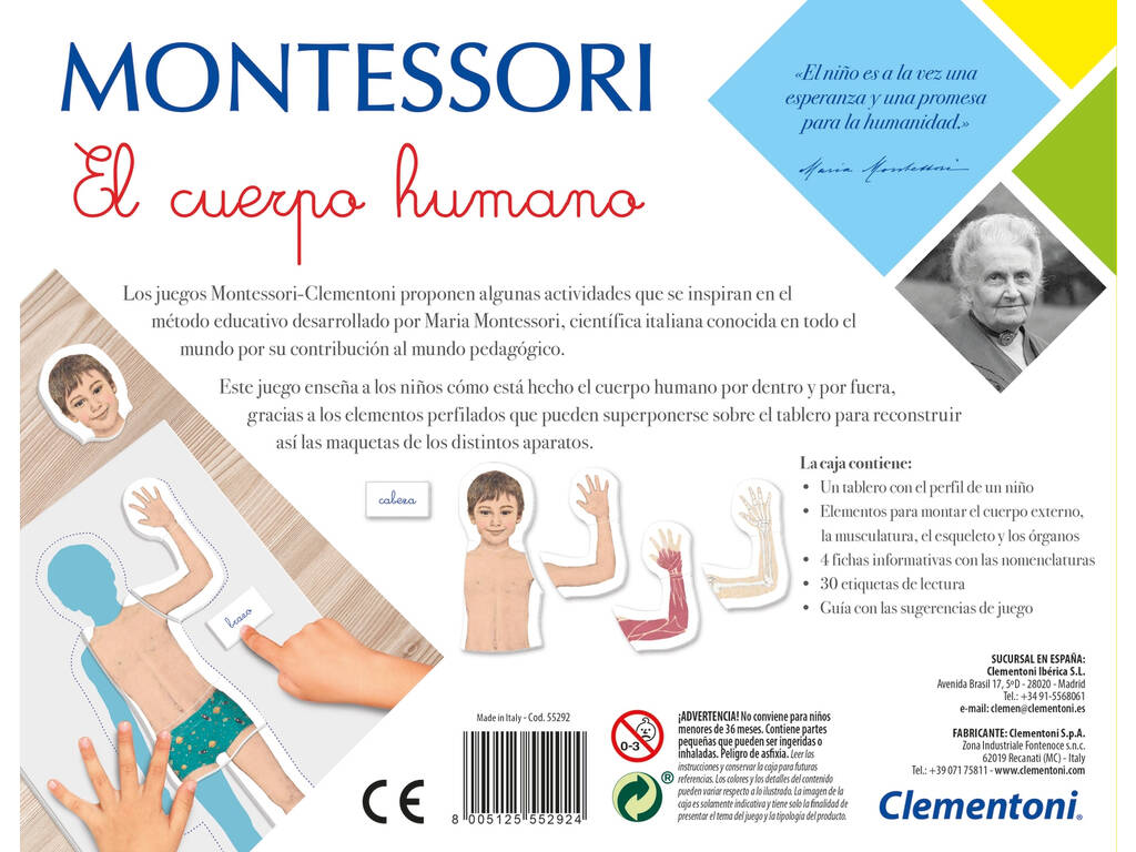 Jogo Educativo Montessori O Corpo Humano Clementoni 55292.4