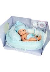 Poup�e en Vinyle avec Coussin Bleu et Accessoires