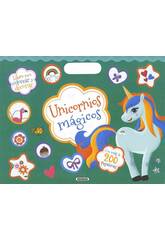 Colorea y Pega Con 200 Pegatinas Unicornios Mágicos Susaeta S3432004