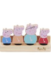 Peppa Pig Pack 4 Figurines Bois Famille Peppa Pig Bandai CO07207