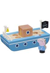 Peppa Pig Barca da Legno con Figura Bandai CO07209