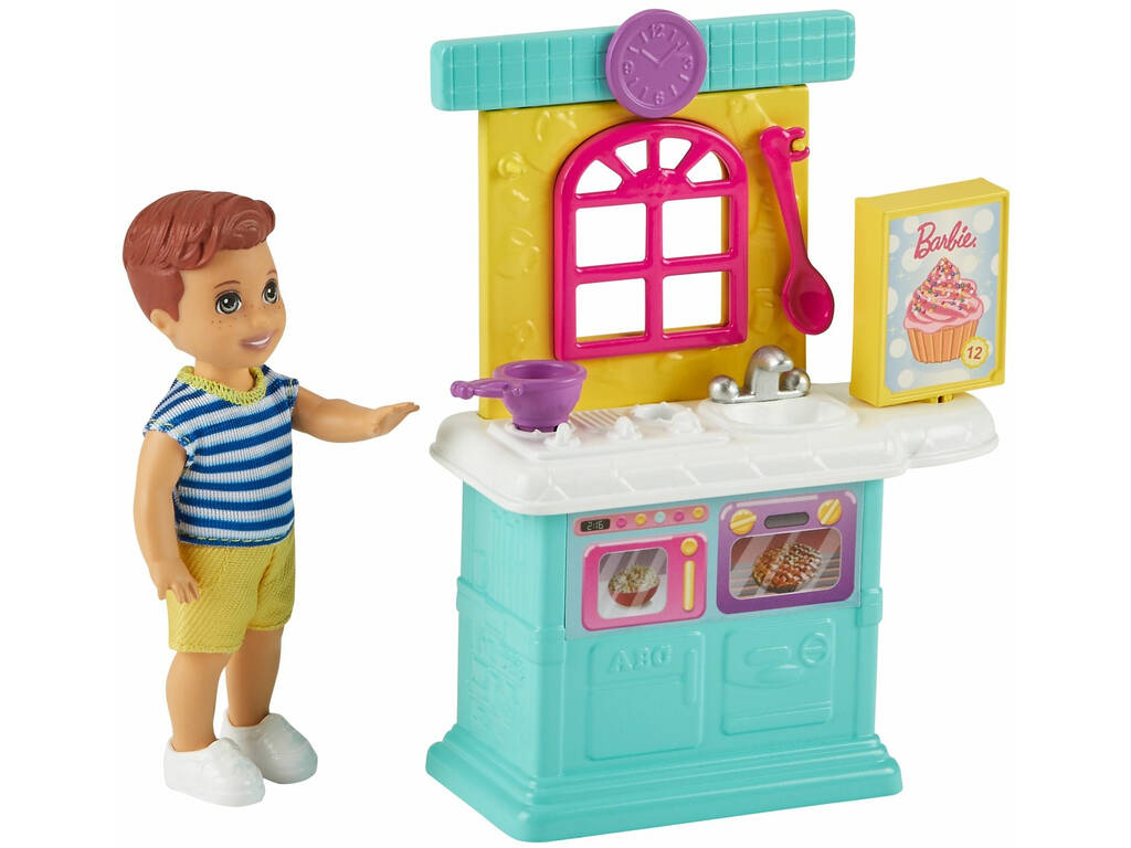 Barbie Skipper Muñeco Bebé con Accesorios de Cocina Mattel GRP16