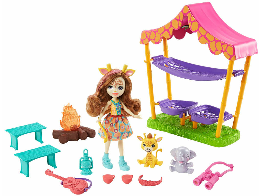 Bambola Enchantimals con set da campeggio Mattel GTM33
