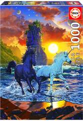 Puzzle 1000 Unicorni sulla spiaggia, Vincent Hie Educa 19025