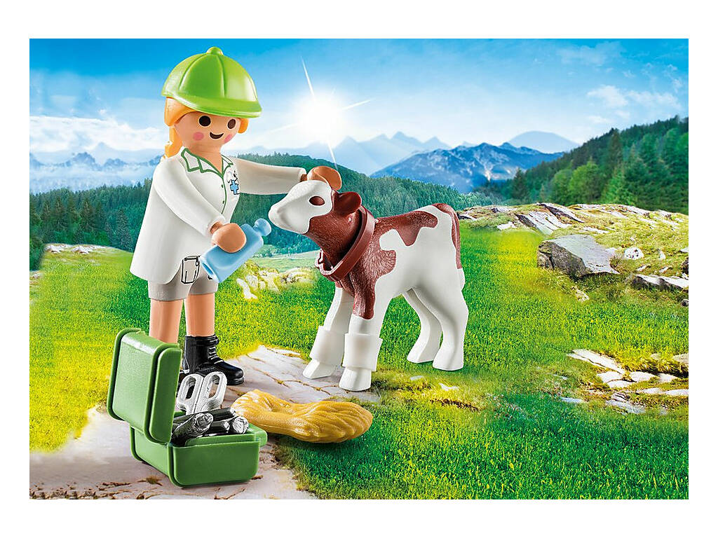 Playmobil veterinario con vitello 70252