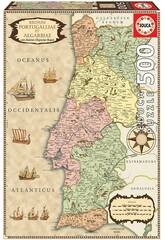 Puzzle 500 Historische Karte von Portugal Educa 18223