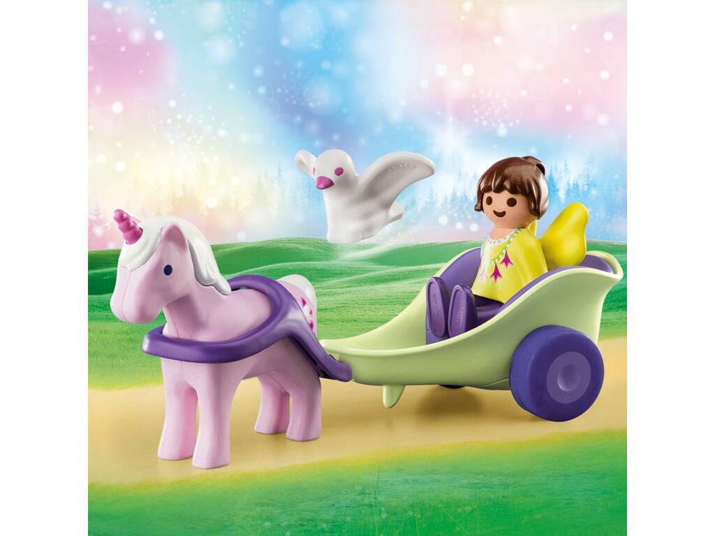 Playmobil 1.2.3 Carruaje Unicornio con Hada 70401
