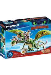 Playmobil Dragon Racing Dragon 2 T�tes avec Chusco et Brusca 70730