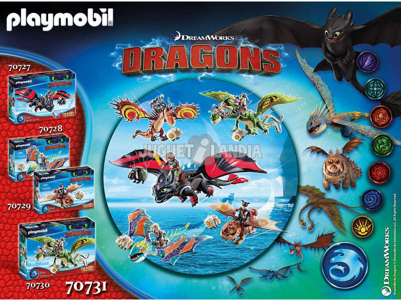 Playmobil How to Train Your Dragon Racing Hooks et Snotty Muttley 70731