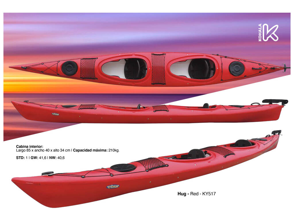 Kayak Hug Kohala 517x68x45 cm. Ociotrends KY517