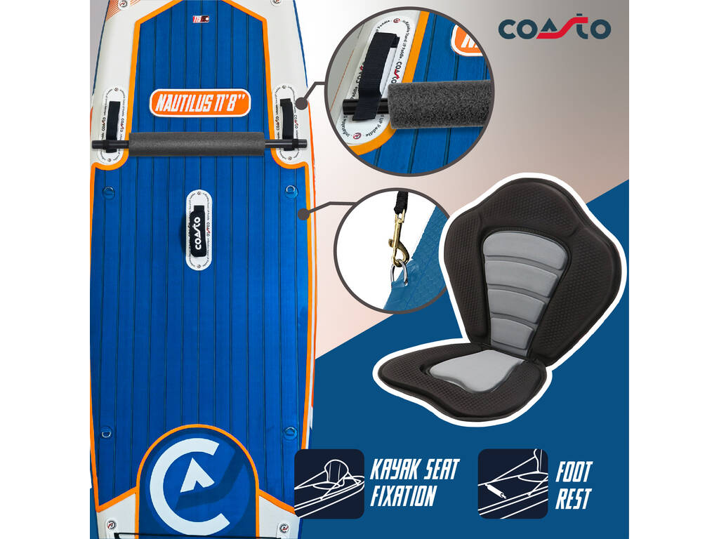 Tavola da Paddle Surf gonfiabile Coasto Nautilus da 355x86x15 cm