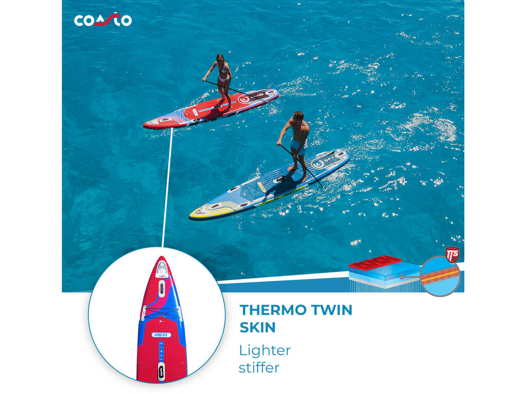 Tavola da Paddle Surf gonfiabile Coasto Turbo da 381x76x15 cm