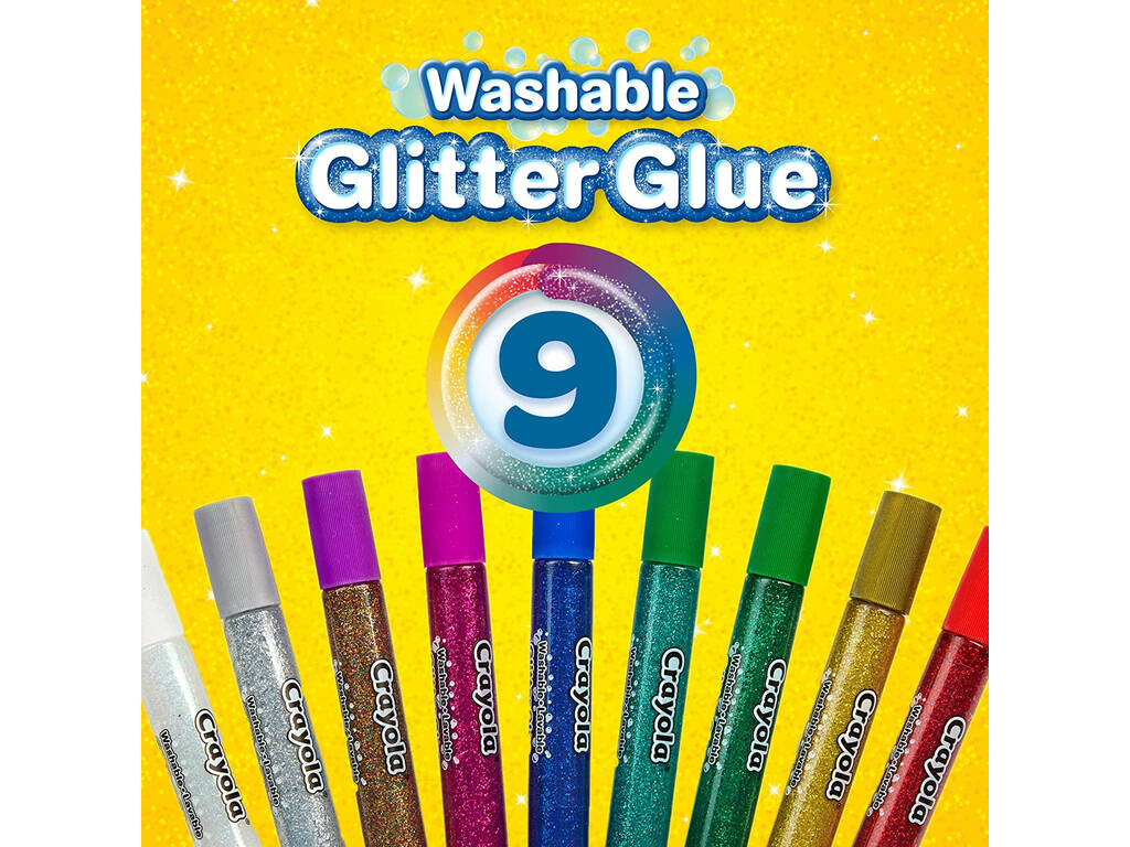 9 Colle Glitter lavabili Crayola 3527