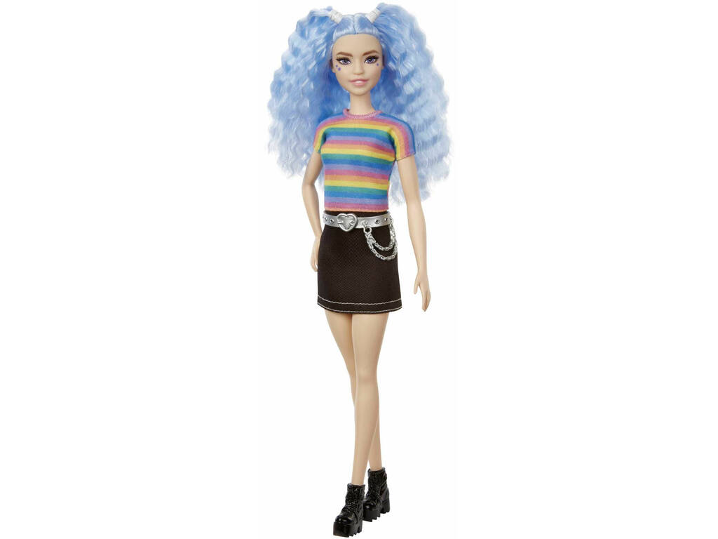 Barbie Fashionista Top Arcoíris y Falda Mattel GRB61