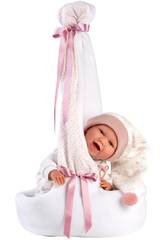 Nacelle de poupée Mimi Smiles Pink Stork 42 cm. Llorens 74006