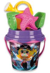 Cubo de Praia Pirata Brilhante 15 cm. com 5 Acessrios Aremar 6643
